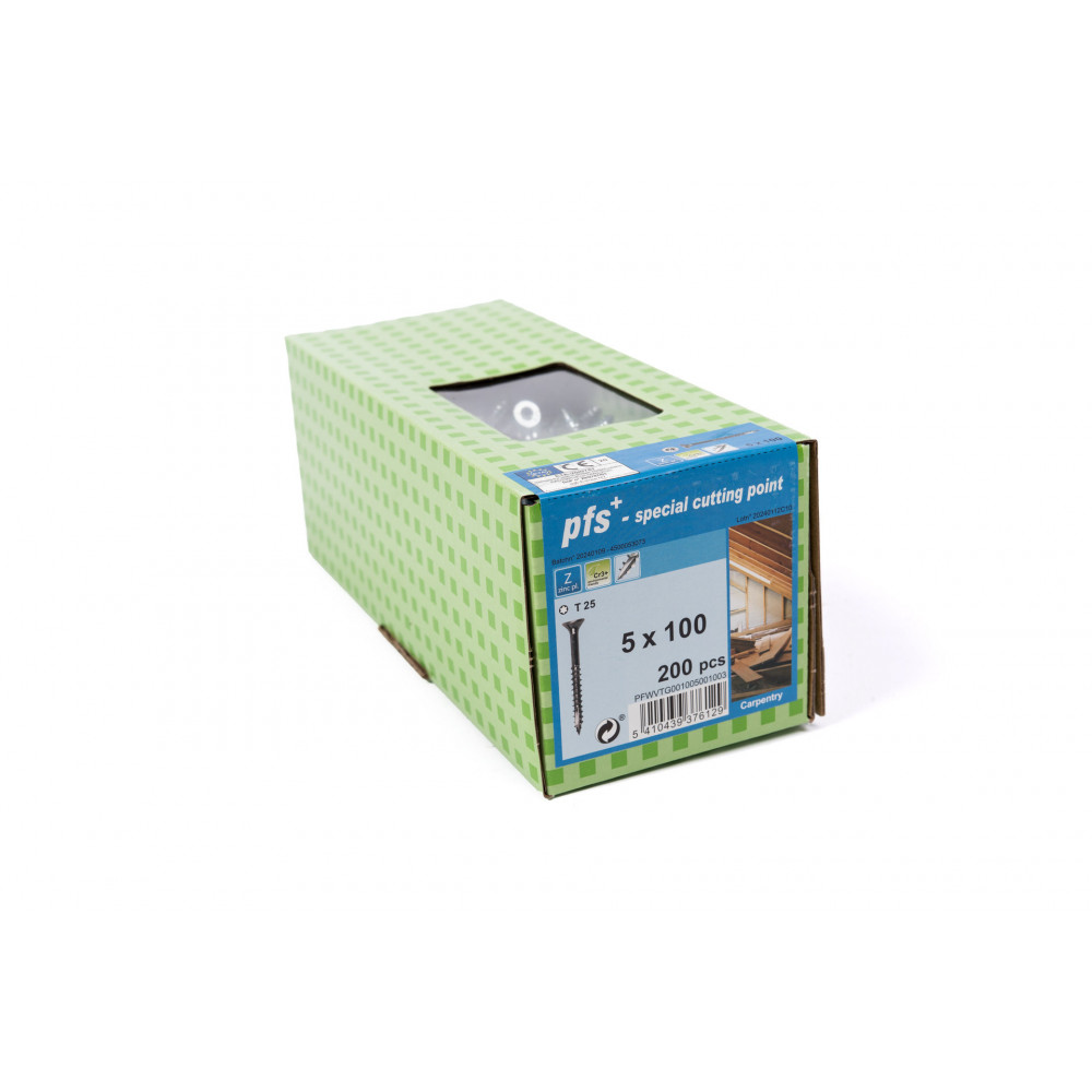 Vis à Bois PFS+ - T25 - 5 x 100 mm - Filtage partiel - Boîte de 200