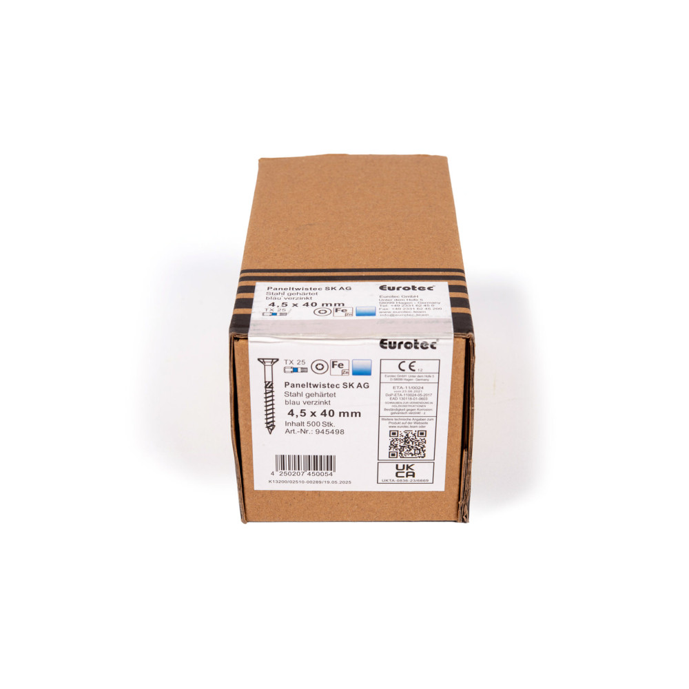 Vis à Bois EUROTEC - T25 - 4,5 x 40 mm - Boite de 500